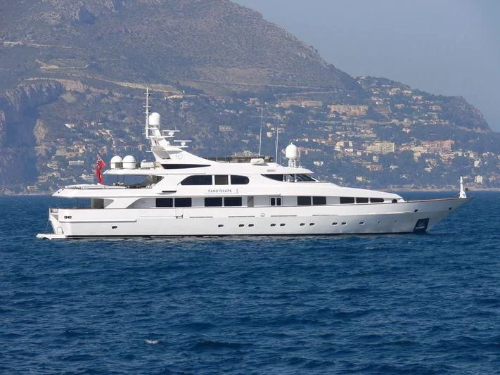 a white yacht in the water aboard IL SOLE Yacht for Sale