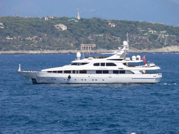 a white yacht in the water aboard IL SOLE Yacht for Sale