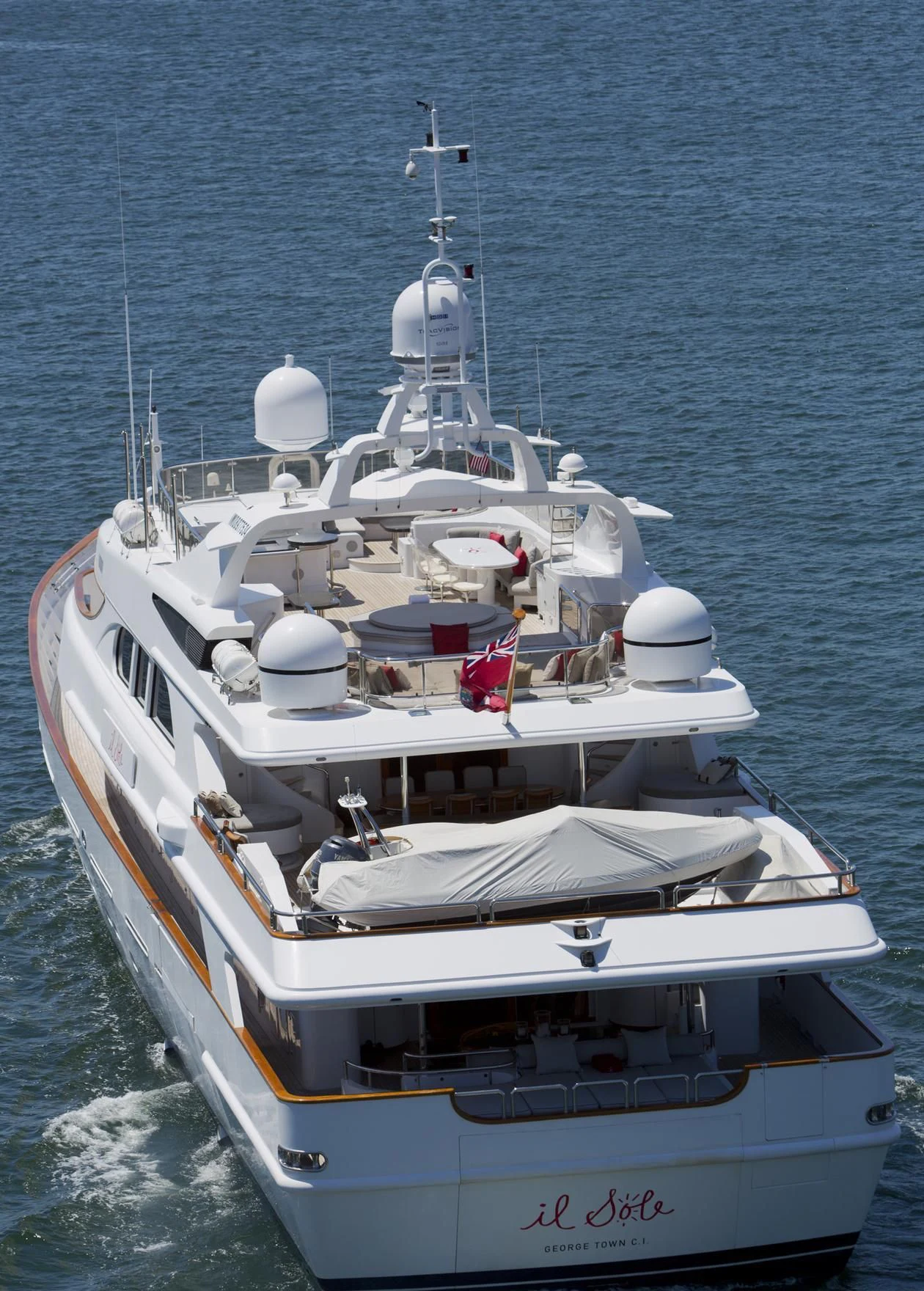 a large white boat in the water aboard IL SOLE Yacht for Sale