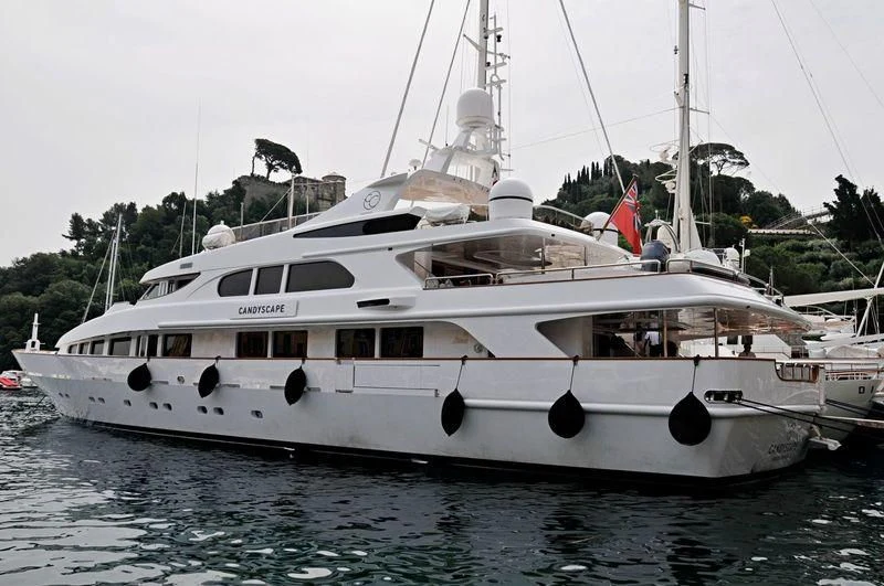 a white yacht on the water aboard IL SOLE Yacht for Sale