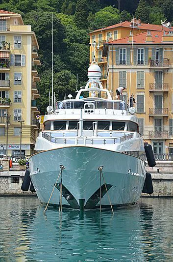 a boat docked at a pier aboard IL SOLE Yacht for Sale