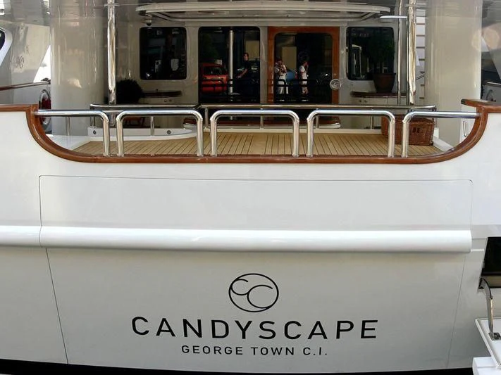 a sign on a glass window aboard IL SOLE Yacht for Sale