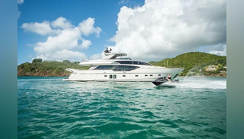 a boat on the water aboard SQUALO Yacht for Sale