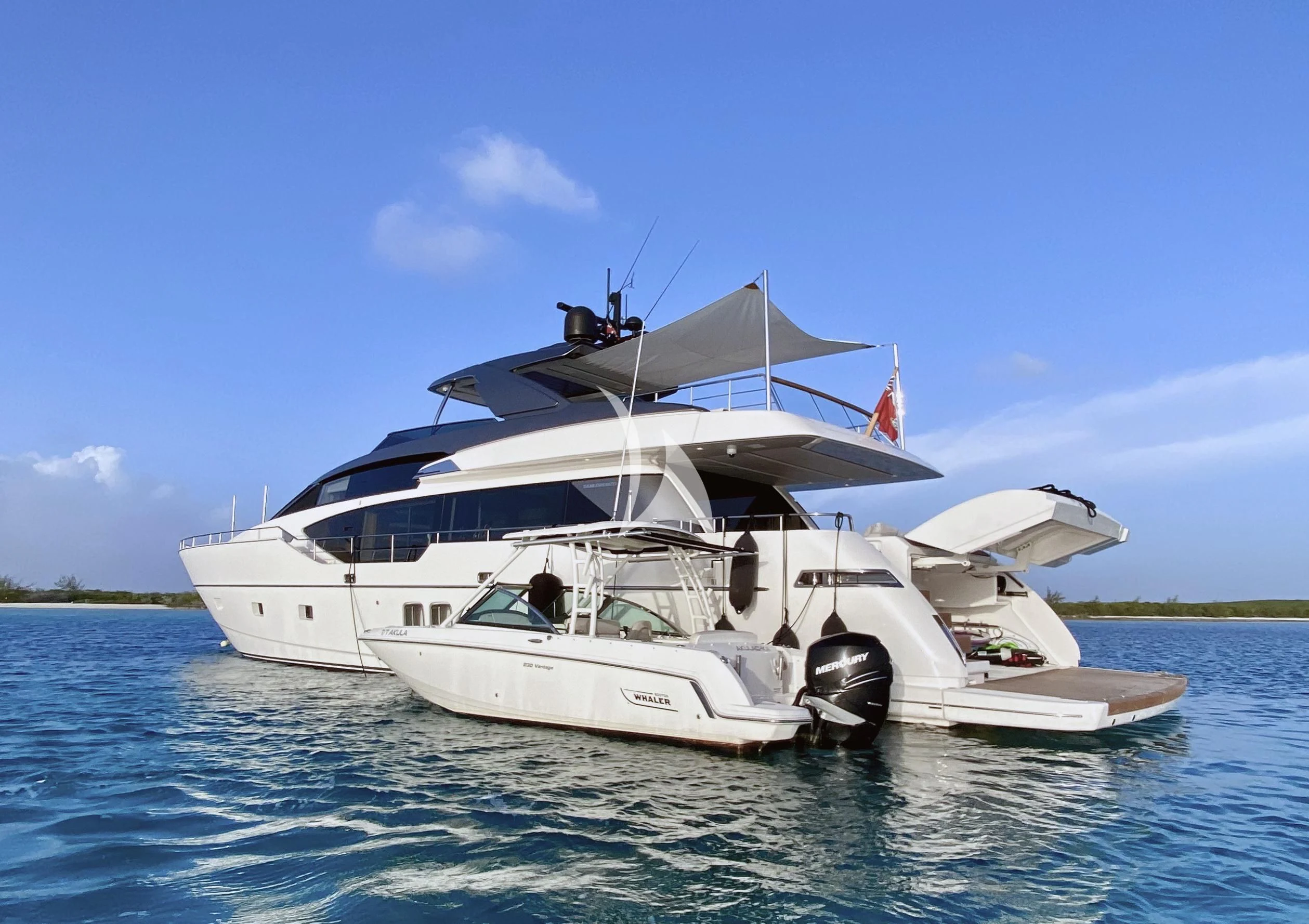 a boat on the water aboard SQUALO Yacht for Sale