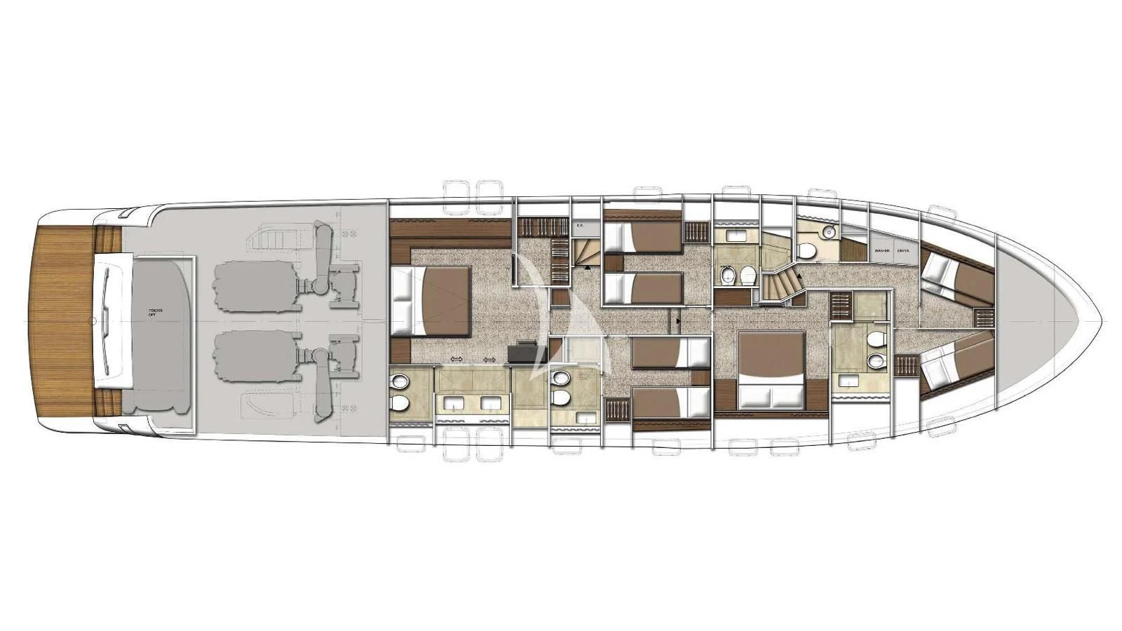 diagram aboard SQUALO Yacht for Sale