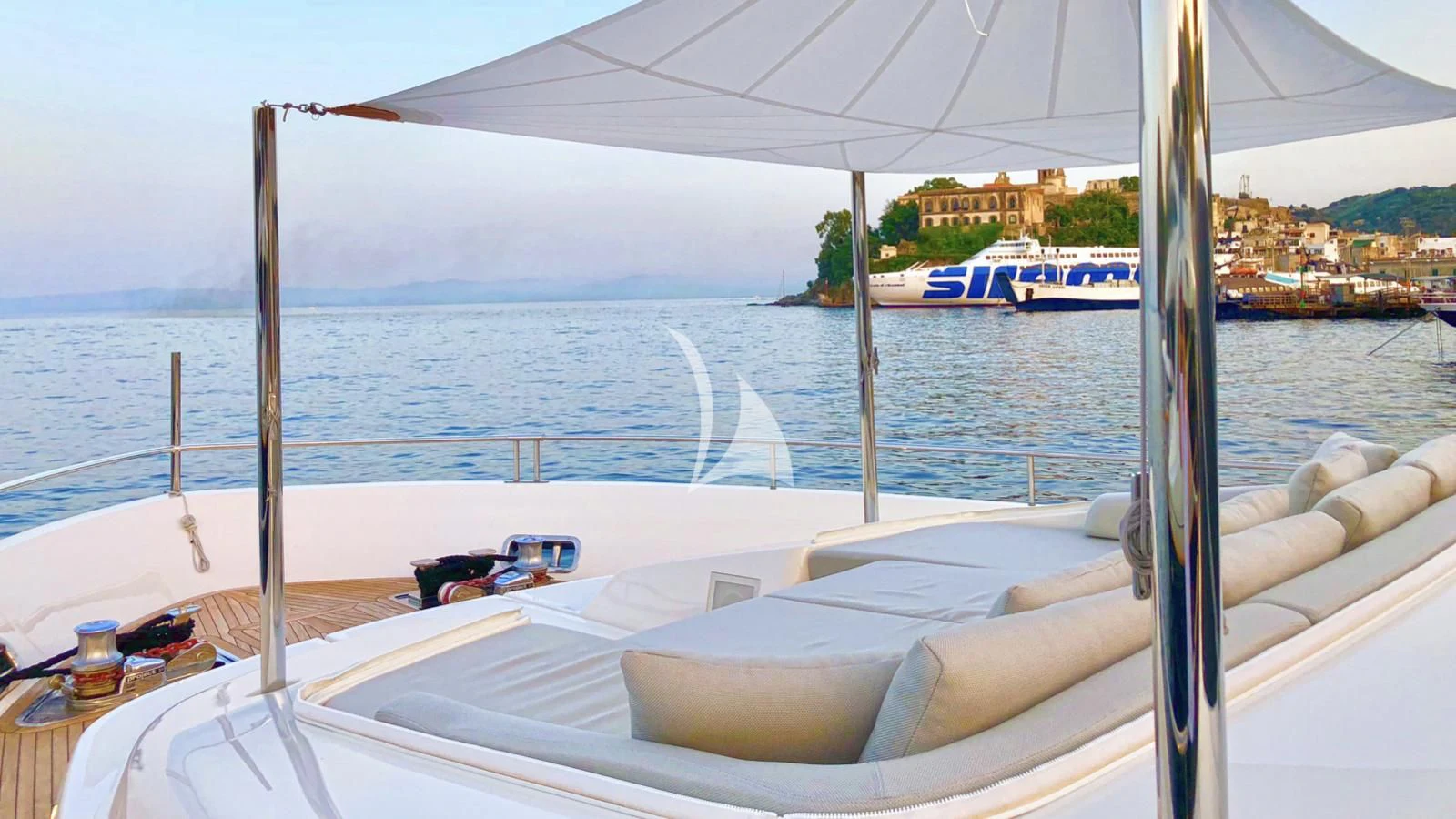 a boat on the water aboard SQUALO Yacht for Sale