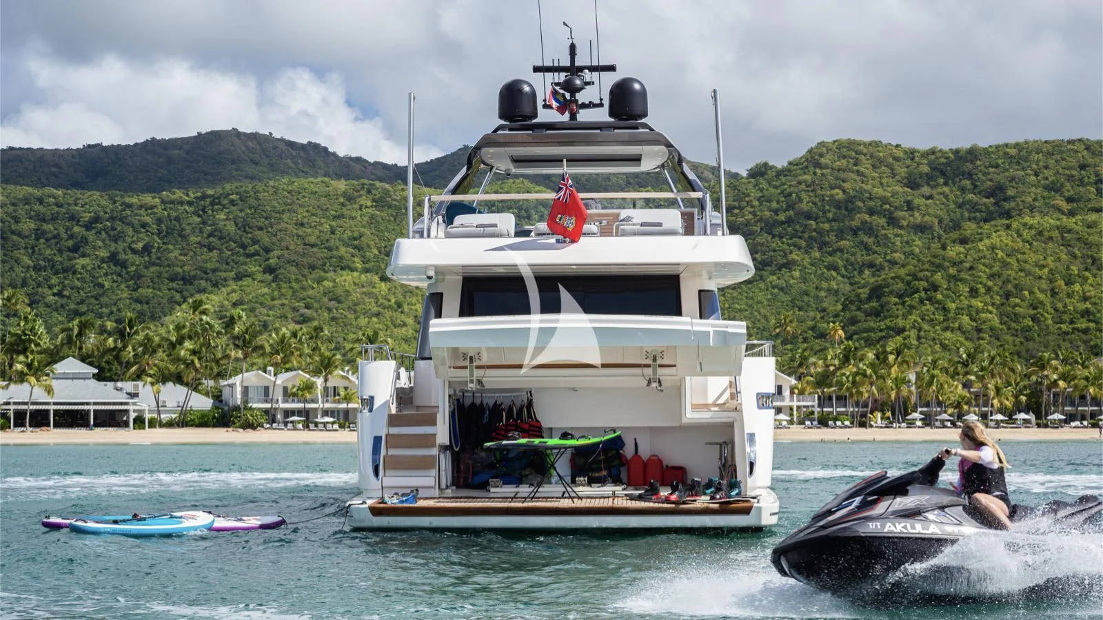 a boat in the water aboard SQUALO Yacht for Sale