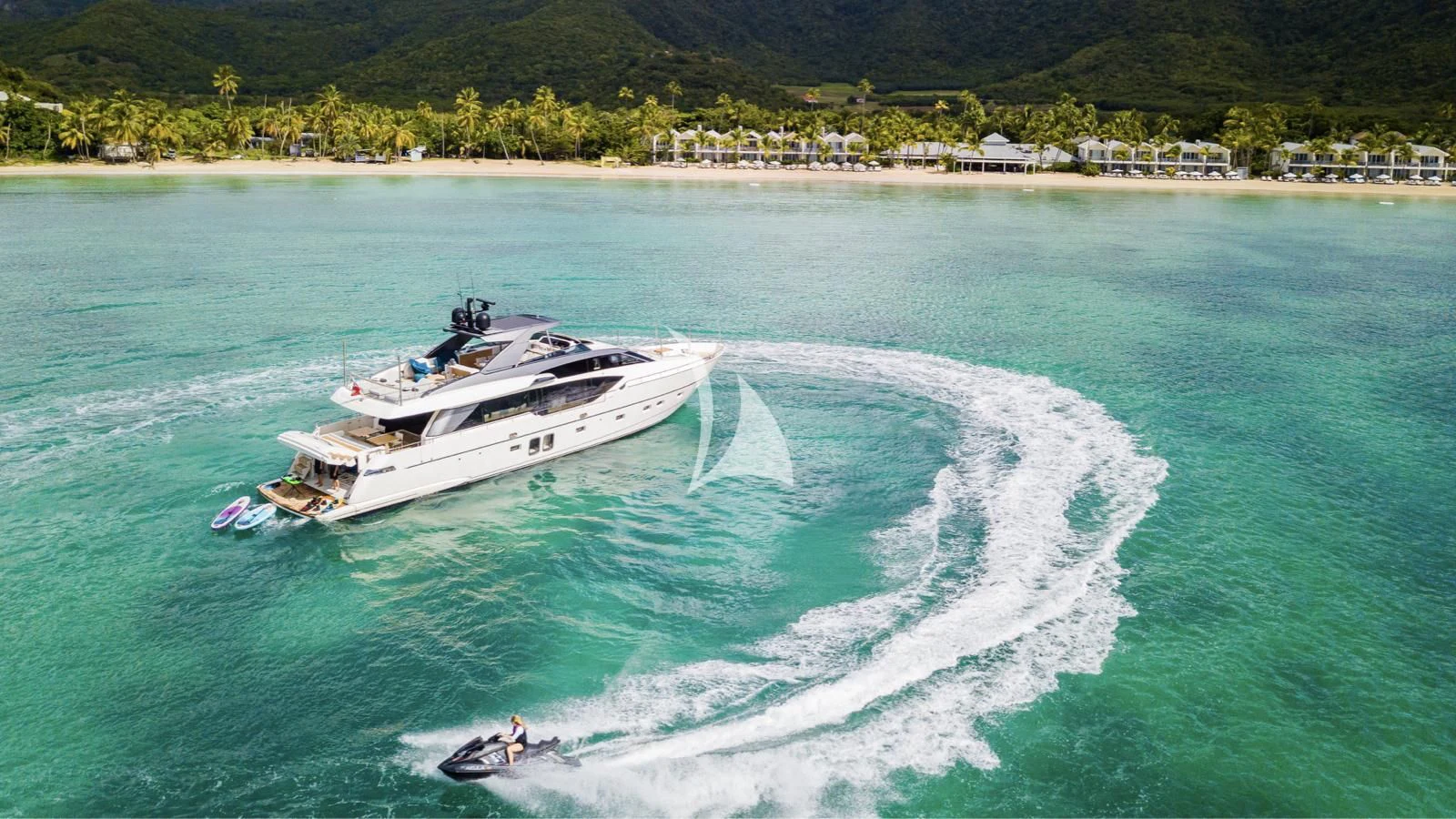 a boat on the water aboard SQUALO Yacht for Sale