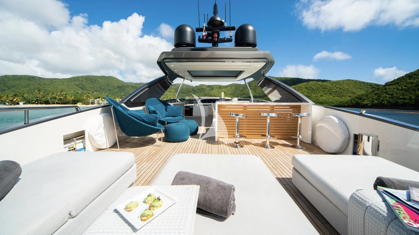 a boat on a deck aboard SQUALO Yacht for Sale