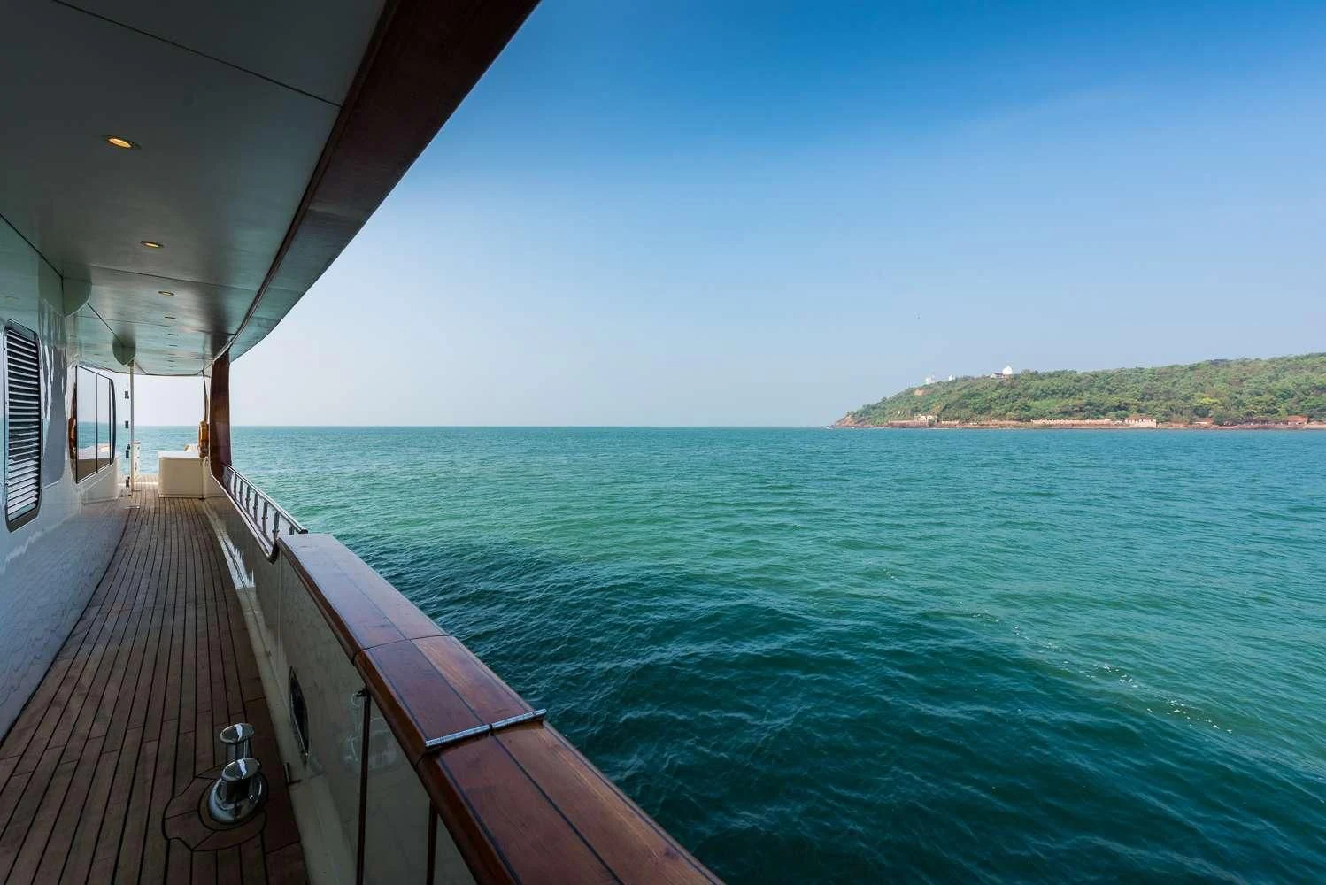 a deck over the water aboard ASHENA Yacht for Charter