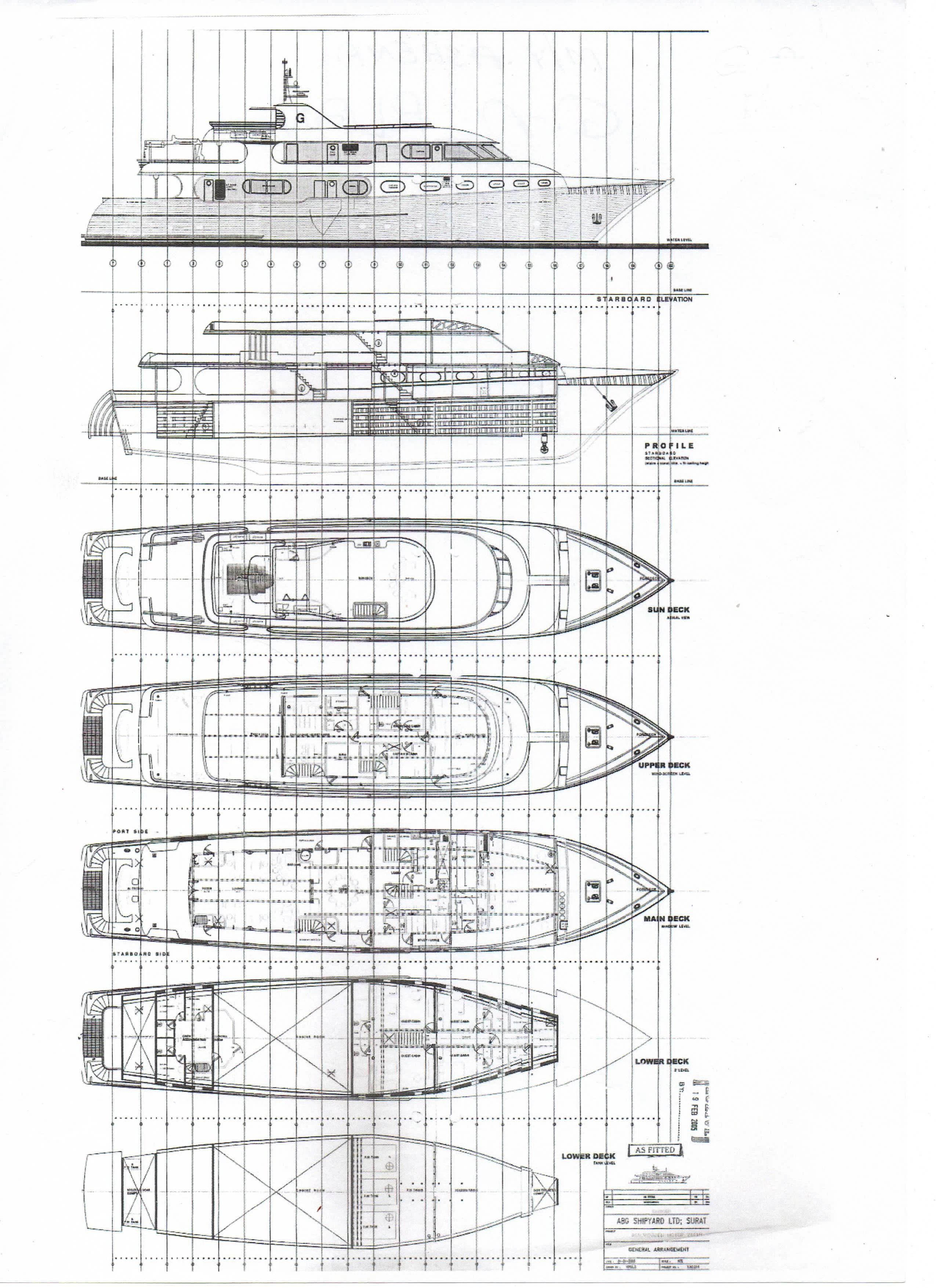 diagram, engineering drawing aboard ASHENA Yacht for Charter