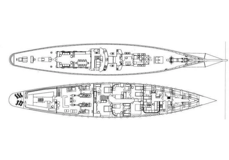 a diagram of a train aboard FLEURTJE Yacht for Sale