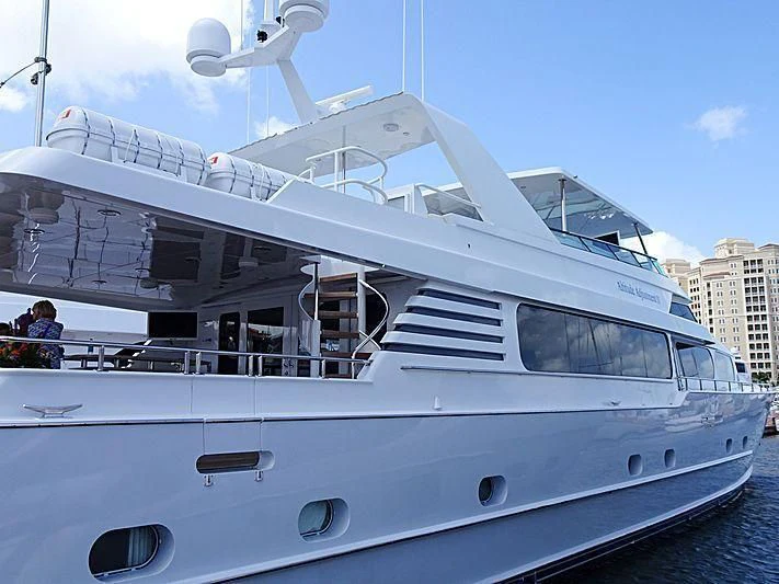 a large white yacht aboard IRON LADY Yacht for Sale