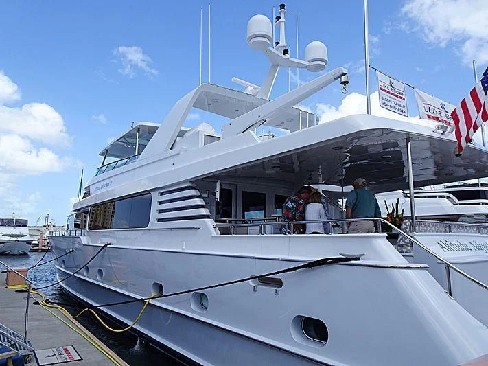a boat with people on it aboard IRON LADY Yacht for Sale