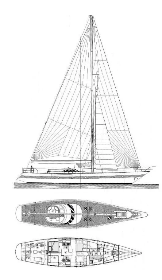 diagram, engineering drawing aboard MALIZIA Yacht for Sale