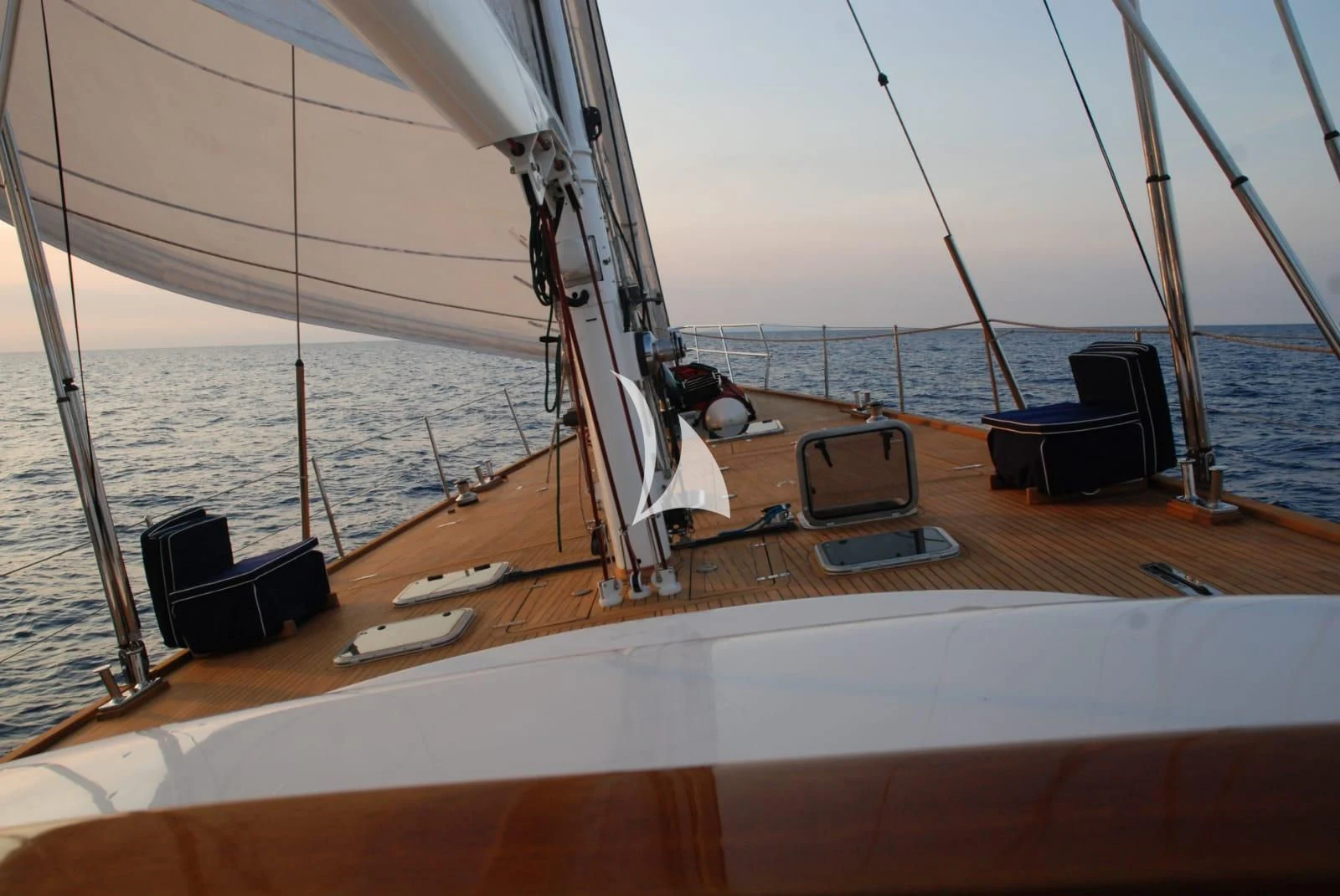 a boat on the water aboard MALIZIA Yacht for Sale