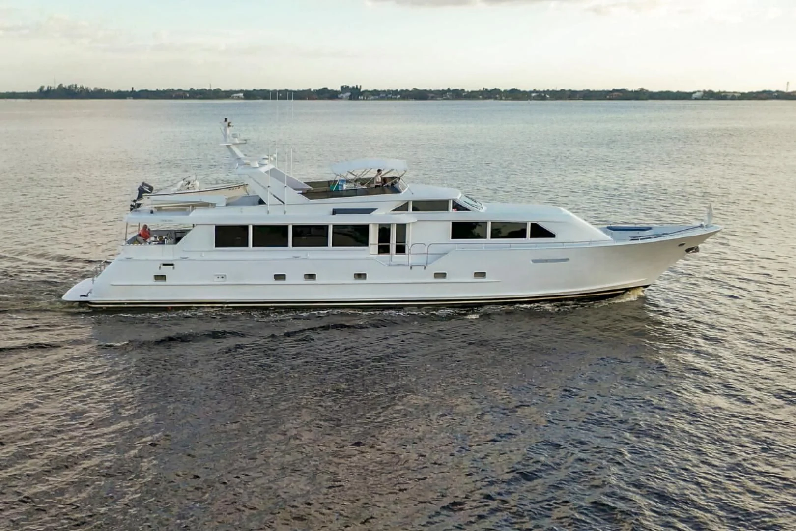 a boat on the water aboard LADY LEX Yacht for Sale