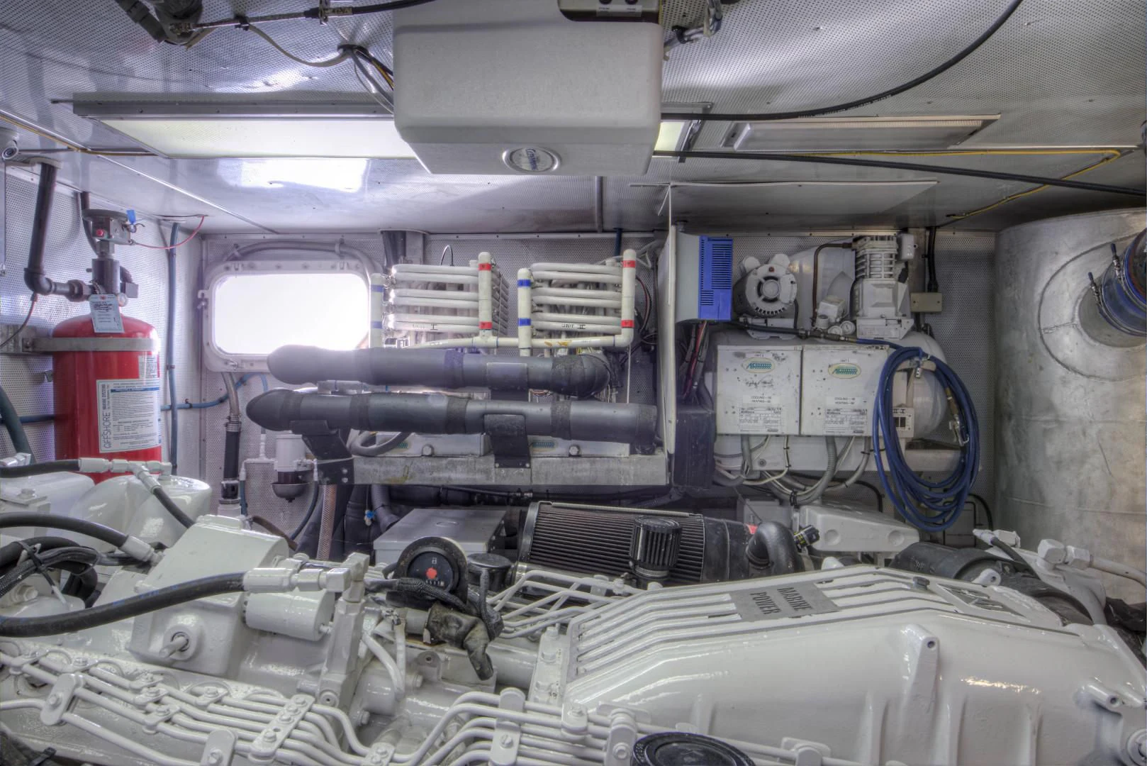 a large machine with several parts aboard LADY LEX Yacht for Sale