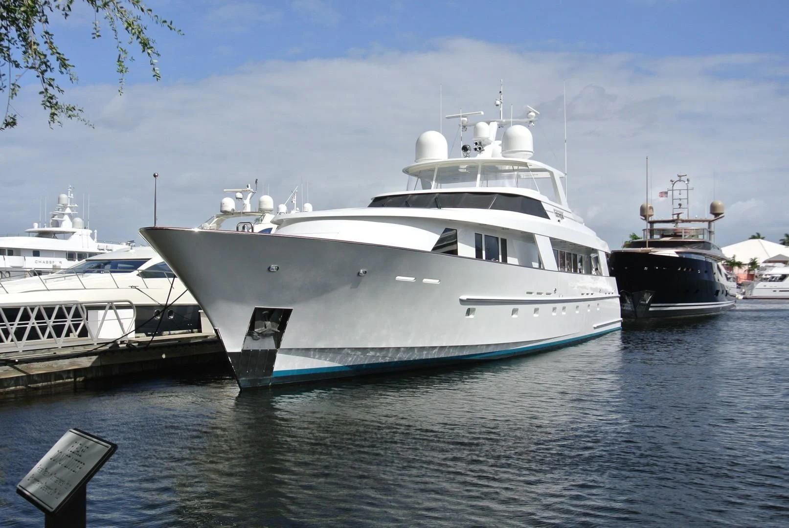a group of boats in a harbor aboard UKARA Yacht for Sale