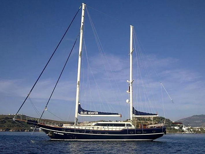 a boat on the water aboard BLUE HEAVEN Yacht for Charter
