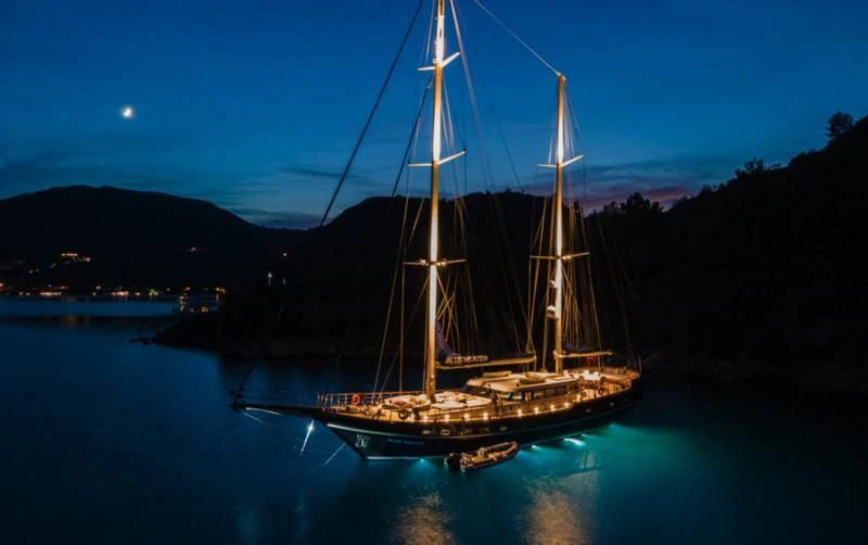 a sailboat in the water aboard BLUE HEAVEN Yacht for Charter