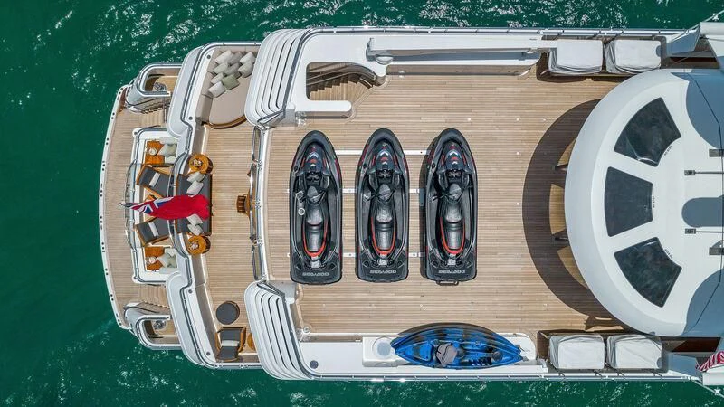 a computer generated image of a spaceship aboard AS YOU WISH Yacht for Sale