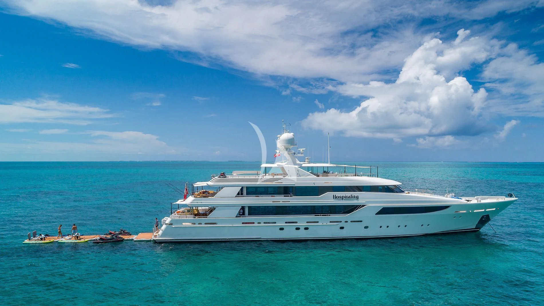 a white yacht in the ocean aboard AS YOU WISH Yacht for Sale