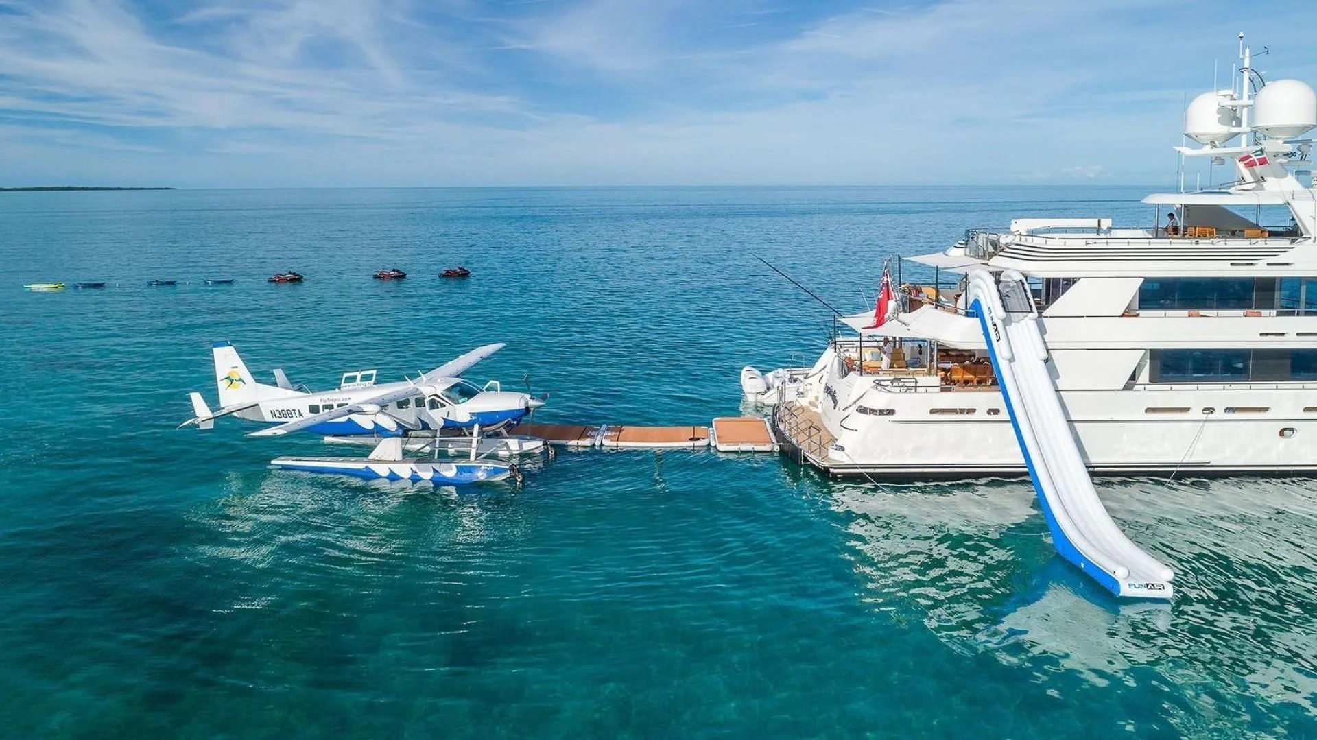 a plane on a boat aboard AS YOU WISH Yacht for Sale