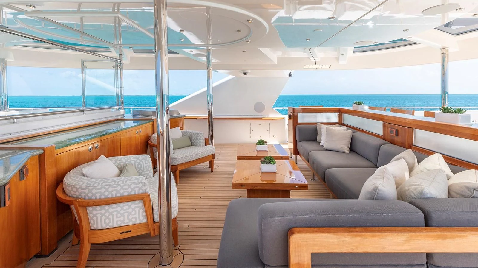 a room with a couch and a table aboard AS YOU WISH Yacht for Sale