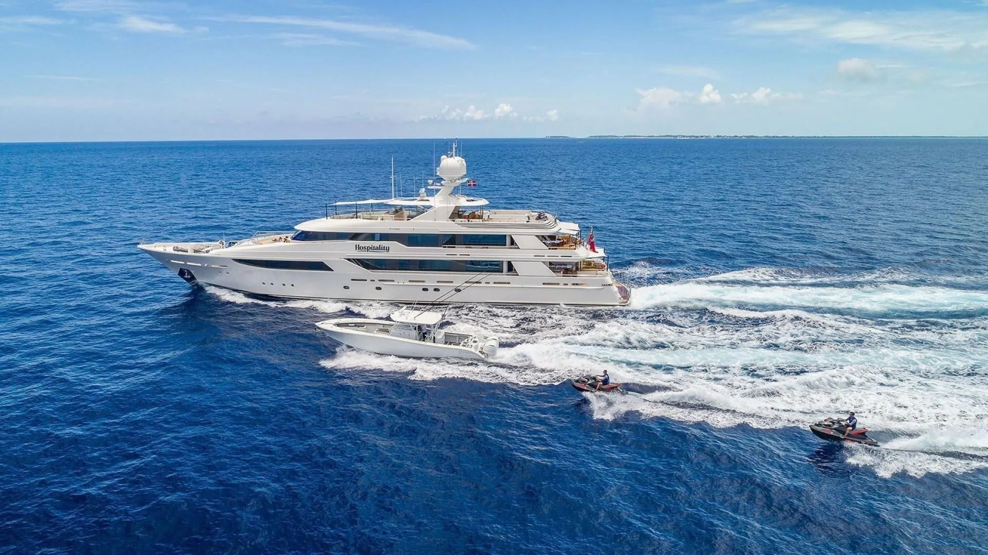 a boat in the water aboard AS YOU WISH Yacht for Sale