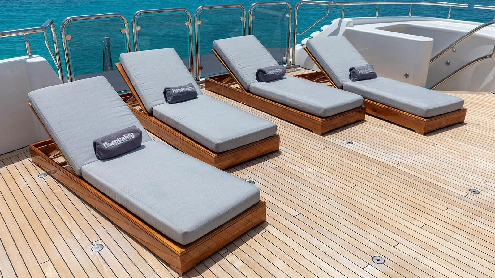 a table with a laptop on it aboard AS YOU WISH Yacht for Sale