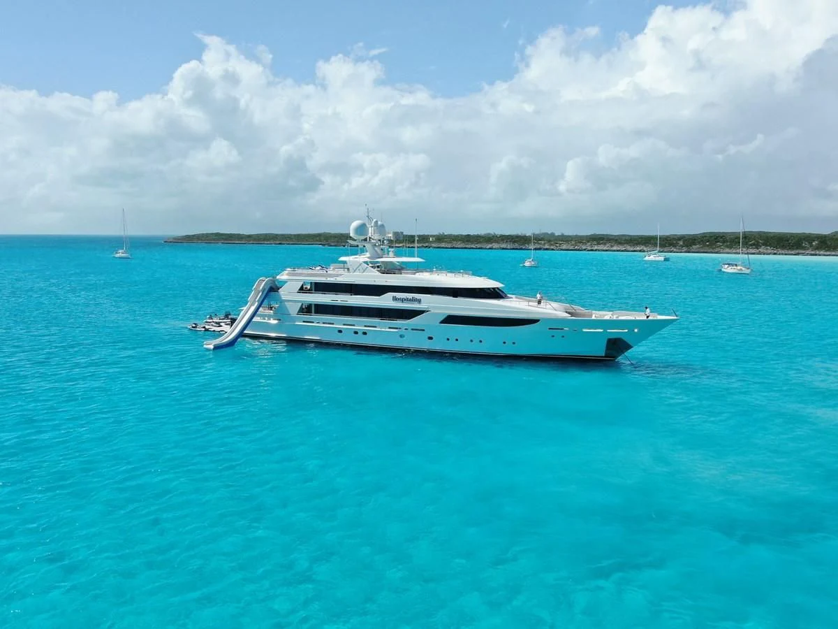 a boat in the water aboard AS YOU WISH Yacht for Sale