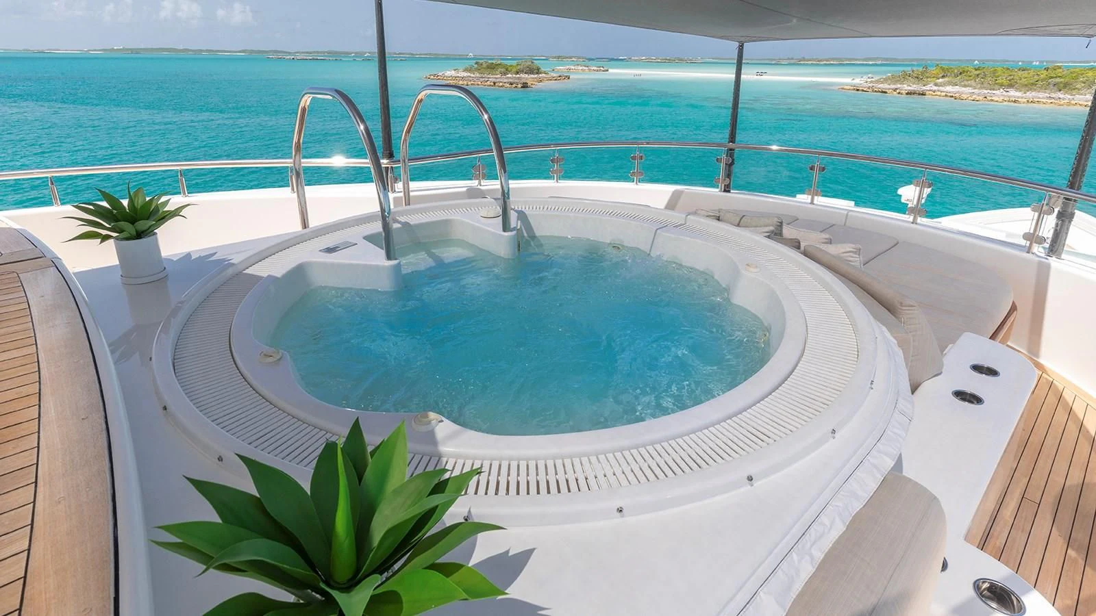 a swimming pool on a balcony aboard AS YOU WISH Yacht for Sale
