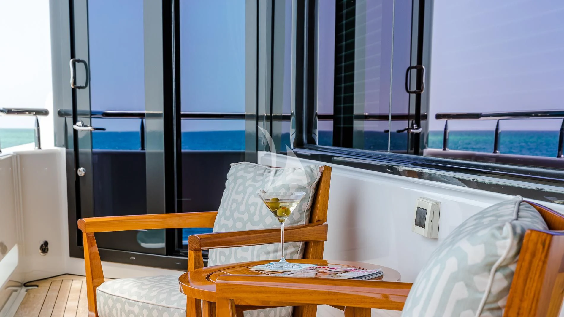 a room with a table and chairs aboard AS YOU WISH Yacht for Sale