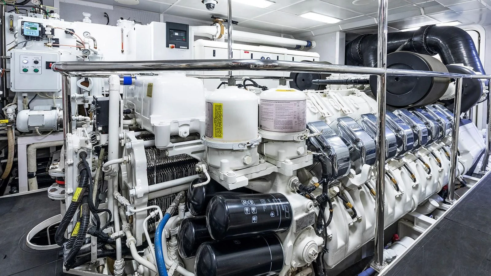 a large white machine with many tubes aboard AS YOU WISH Yacht for Sale