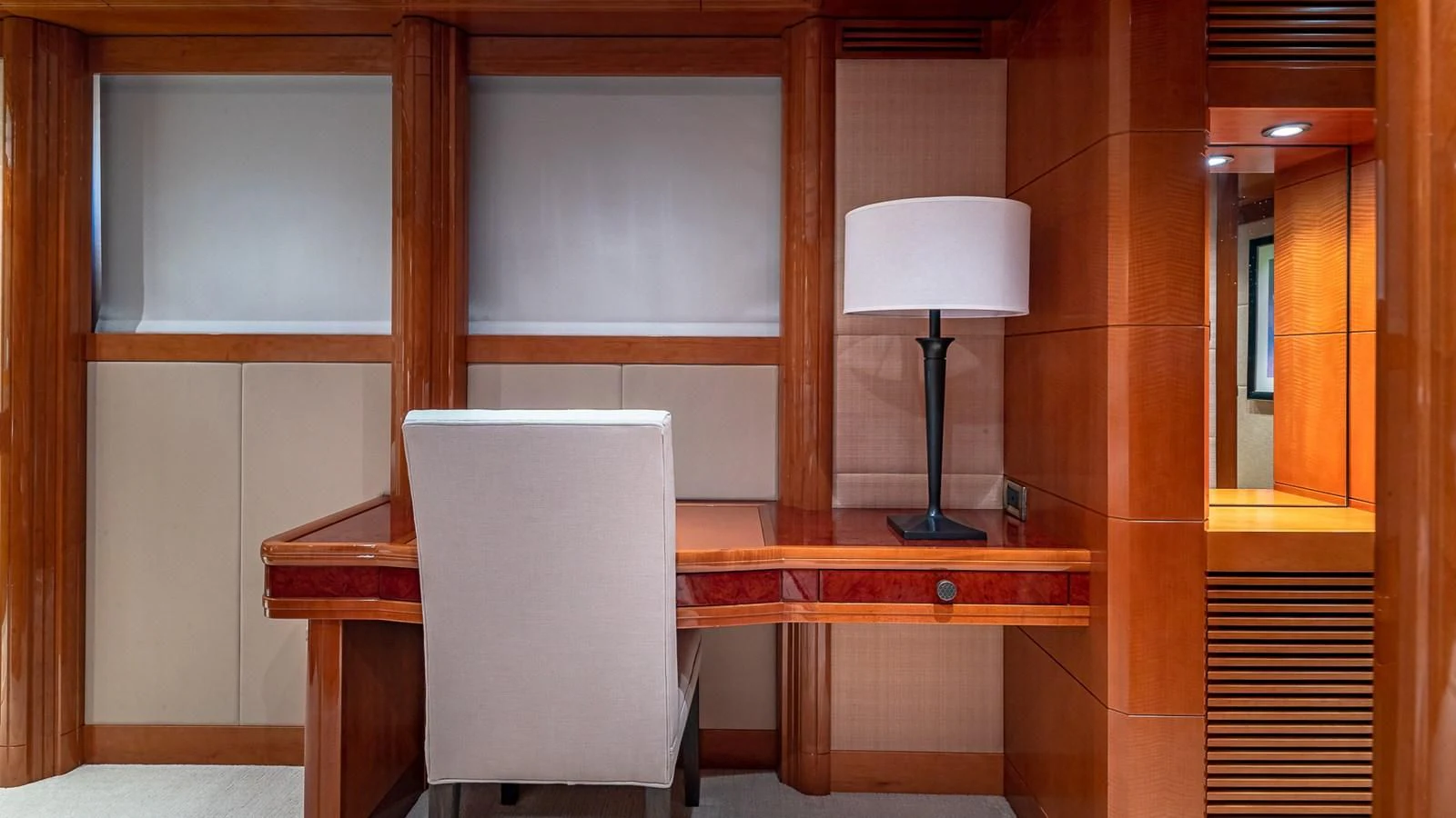 a chair in a room aboard AS YOU WISH Yacht for Sale