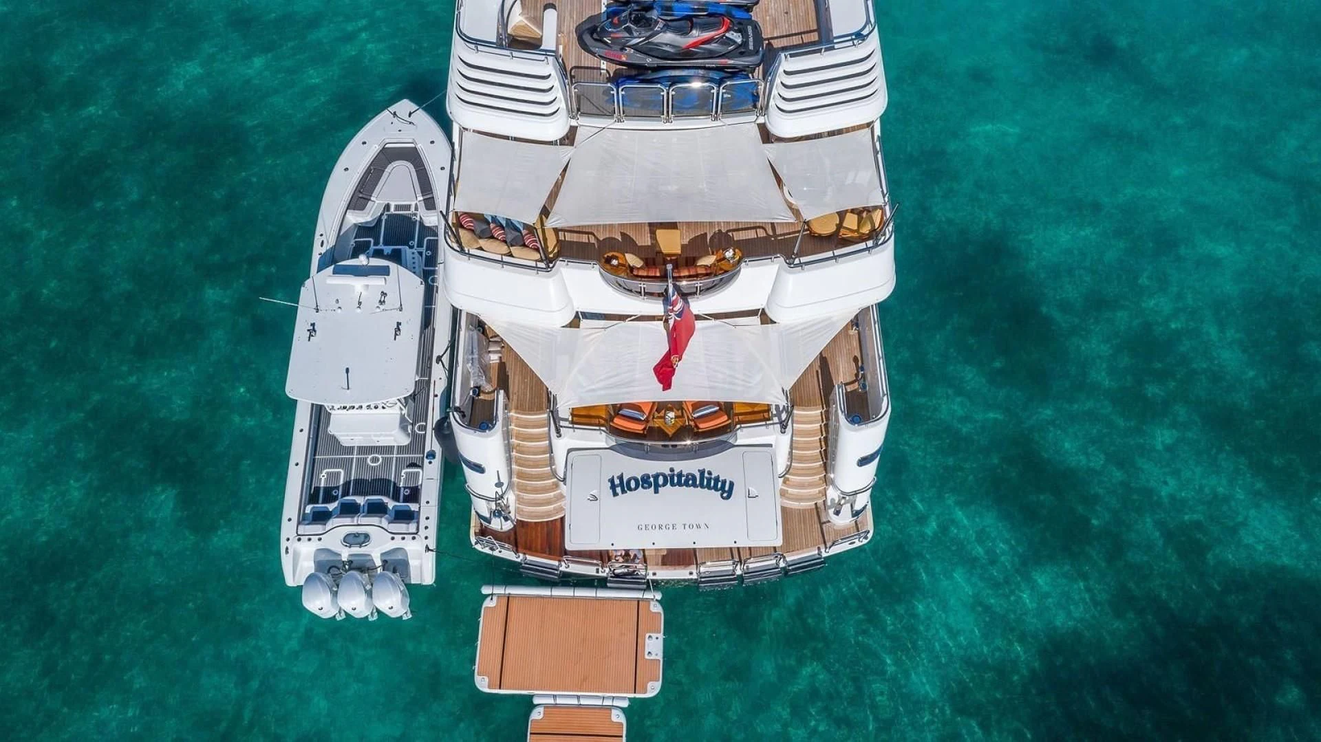 a space ship on the ground aboard AS YOU WISH Yacht for Sale