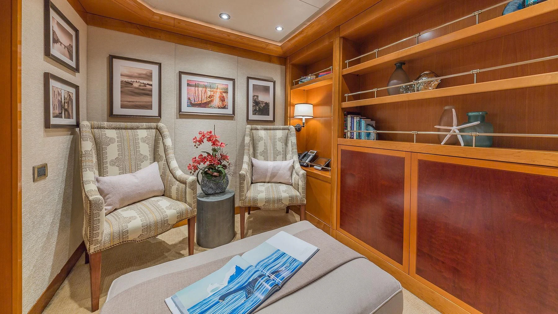 a room with a chair and a table and a couch aboard AS YOU WISH Yacht for Sale
