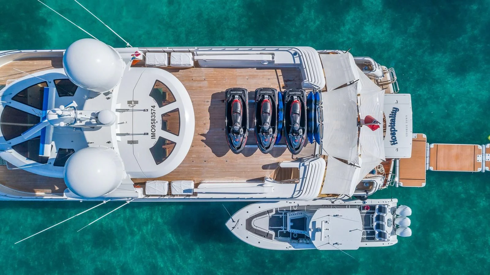 a model of a space ship aboard AS YOU WISH Yacht for Sale