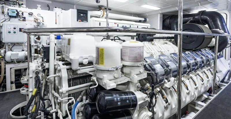 a machine with a large white cylinder aboard AS YOU WISH Yacht for Sale