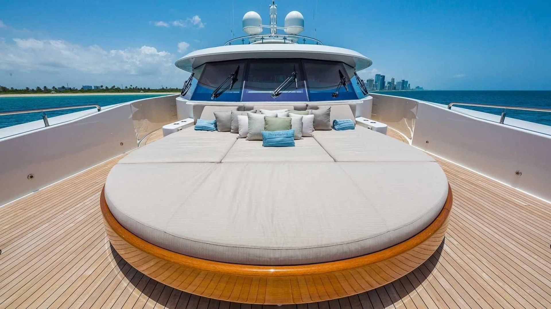 a boat on a dock aboard AS YOU WISH Yacht for Sale