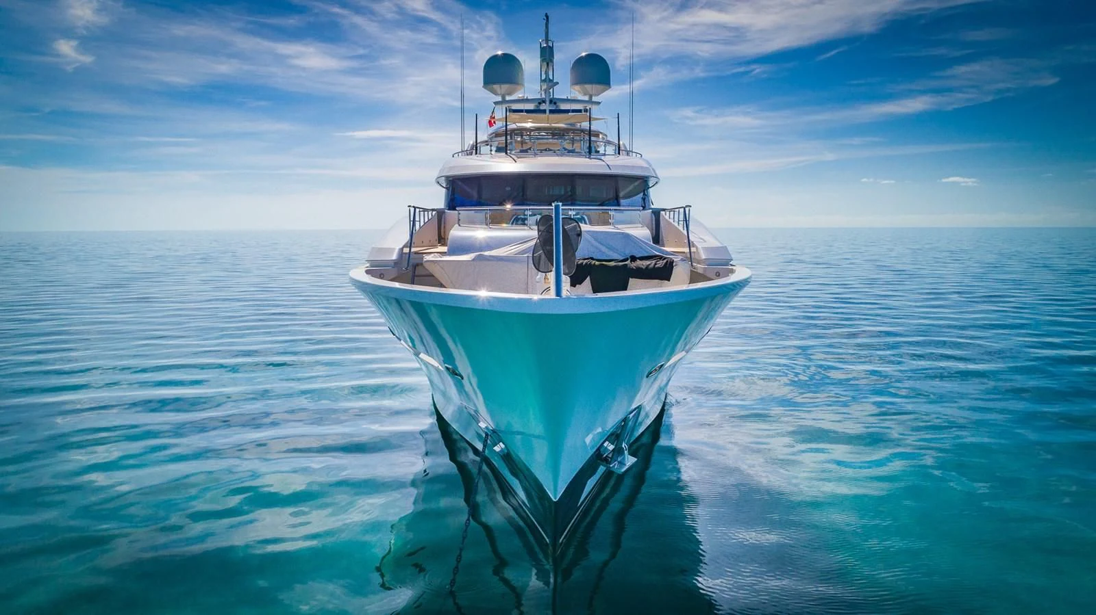 a large boat in the water aboard AS YOU WISH Yacht for Sale