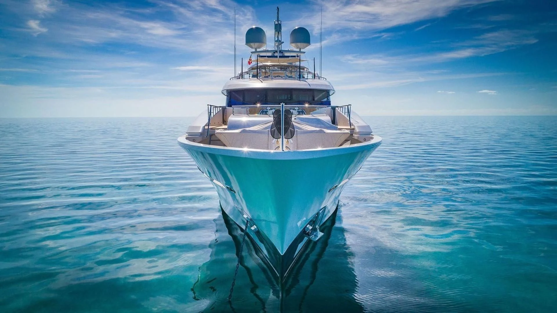 a large ship in the water aboard AS YOU WISH Yacht for Sale