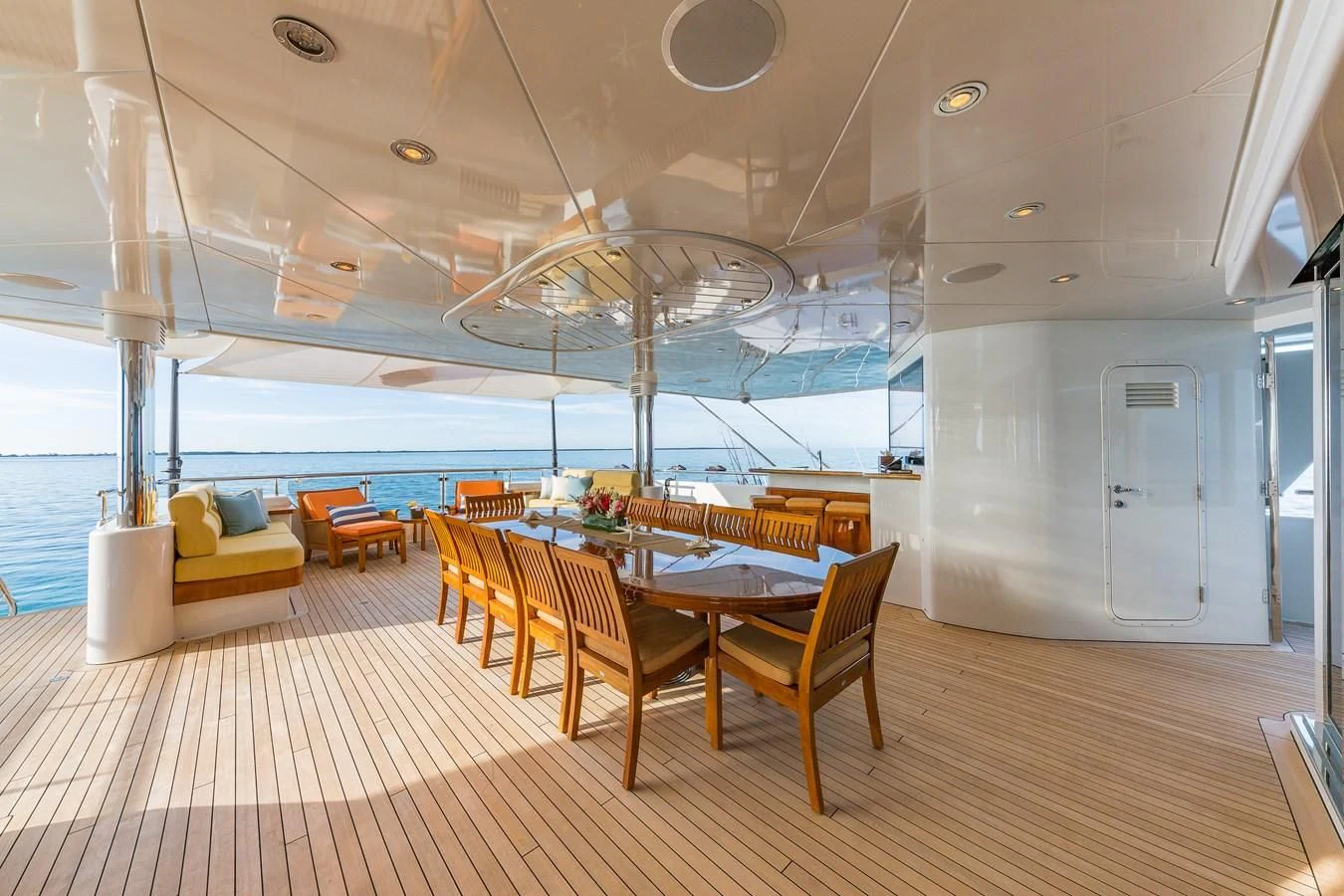a room with a table and chairs aboard AS YOU WISH Yacht for Sale