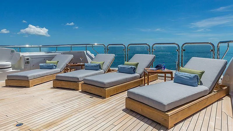 a boat on a deck aboard AS YOU WISH Yacht for Sale