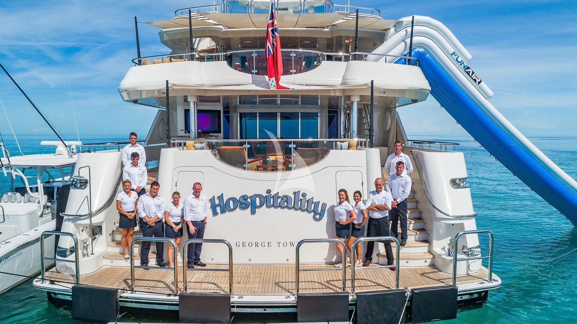 a group of people on a boat aboard AS YOU WISH Yacht for Sale