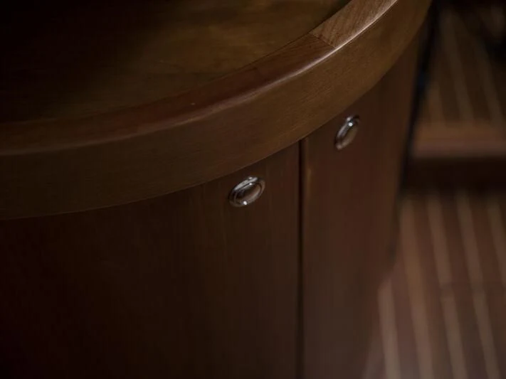 a close-up of a wooden door aboard ALEXA OF LONDON Yacht for Sale