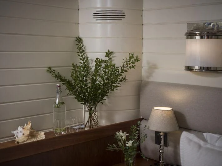 a plant in a vase aboard ALEXA OF LONDON Yacht for Sale