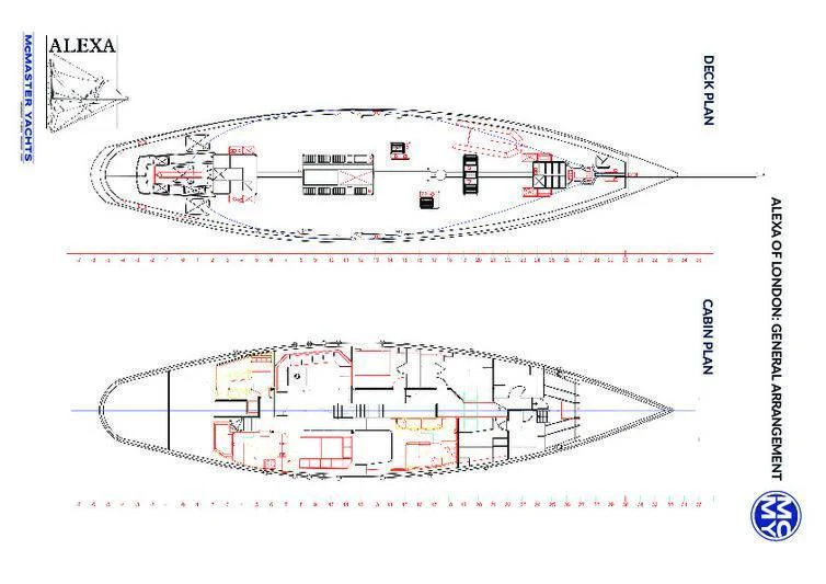 diagram, schematic aboard ALEXA OF LONDON Yacht for Sale