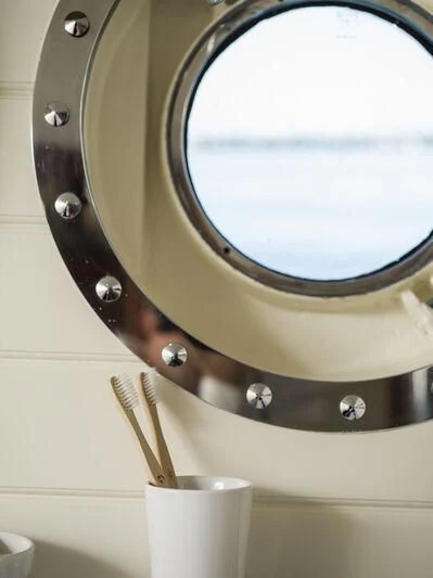 a metal contraption with a round window aboard ALEXA OF LONDON Yacht for Sale